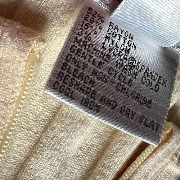 Vintage Talbots pink, yellow, orange, striped and ribbed, full-zip sweater - Picture 8 of 8